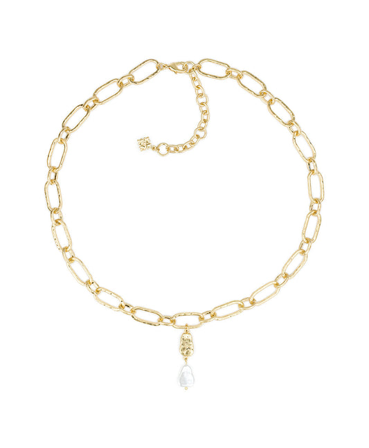 Patricia Nash Open Link Y Necklace - Hammered Ring Collection