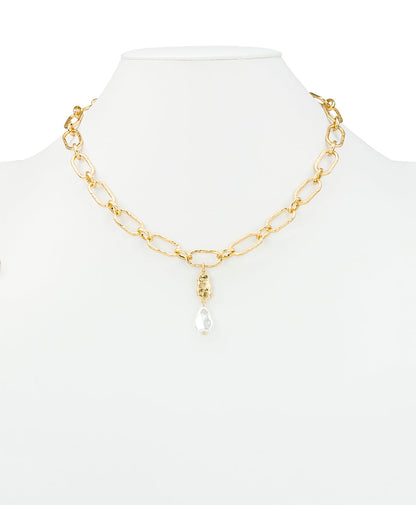 Patricia Nash Open Link Y Necklace - Hammered Ring Collection