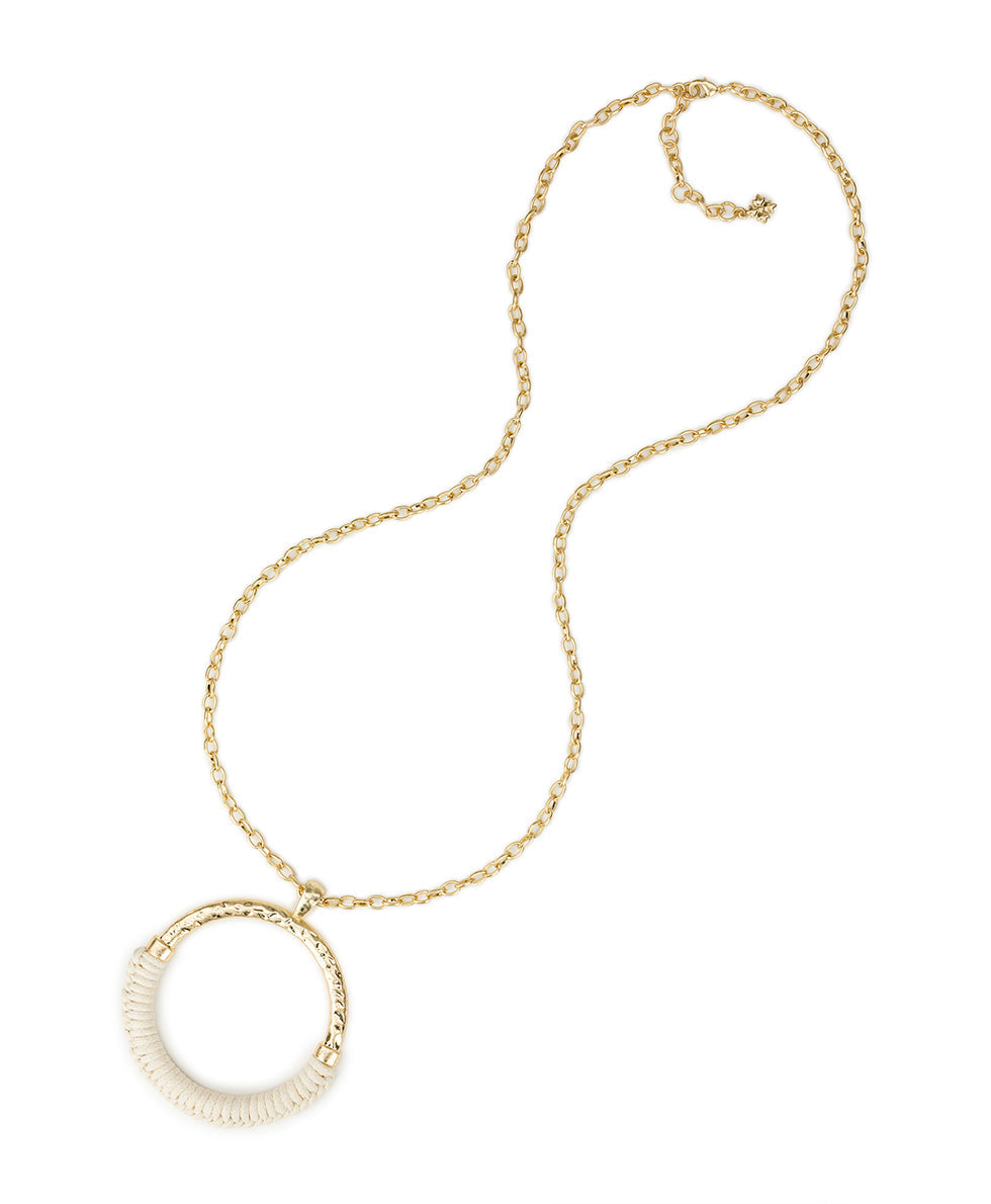 Patricia Nash Wrapped Ring Pendant - Raffia Collection