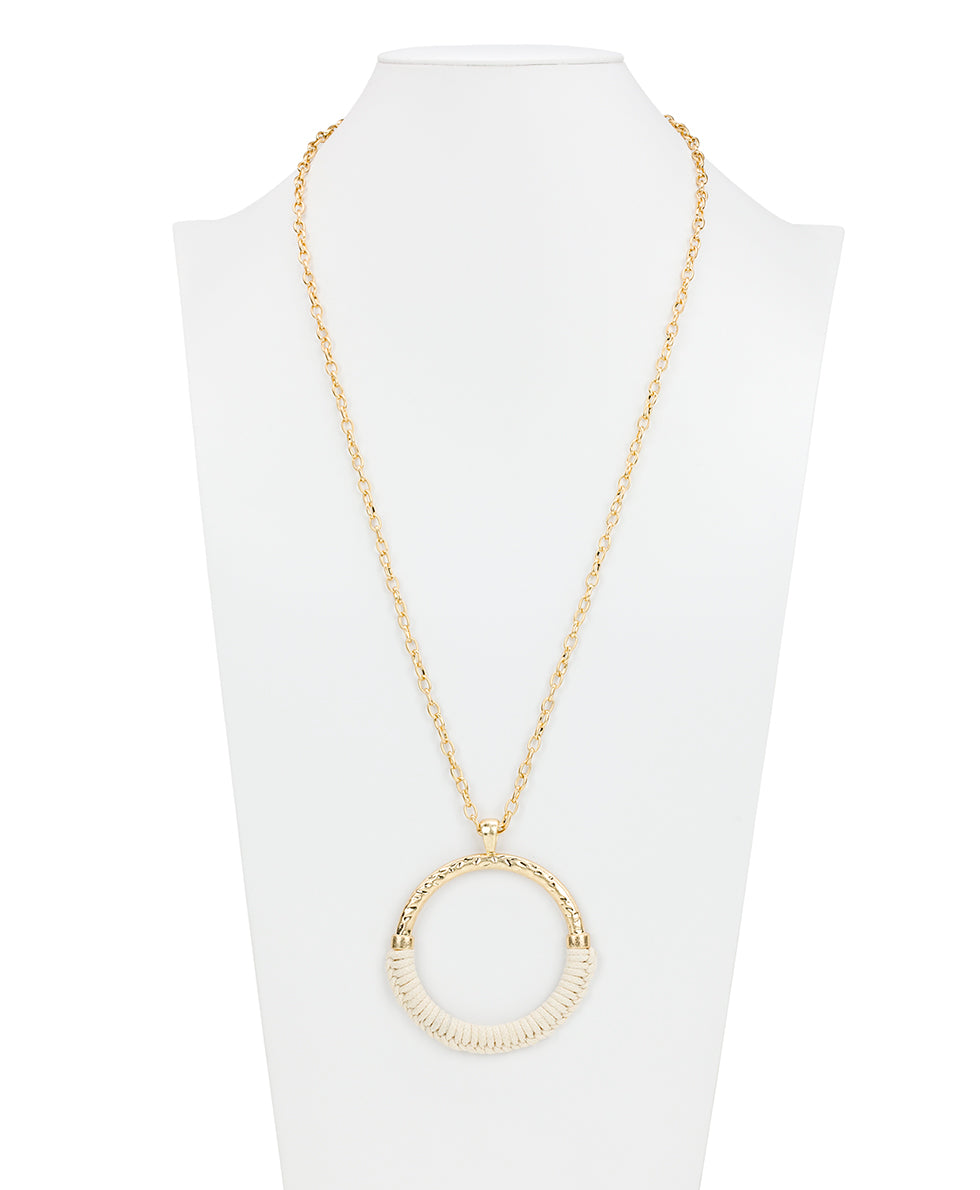 Patricia Nash Wrapped Ring Pendant - Raffia Collection