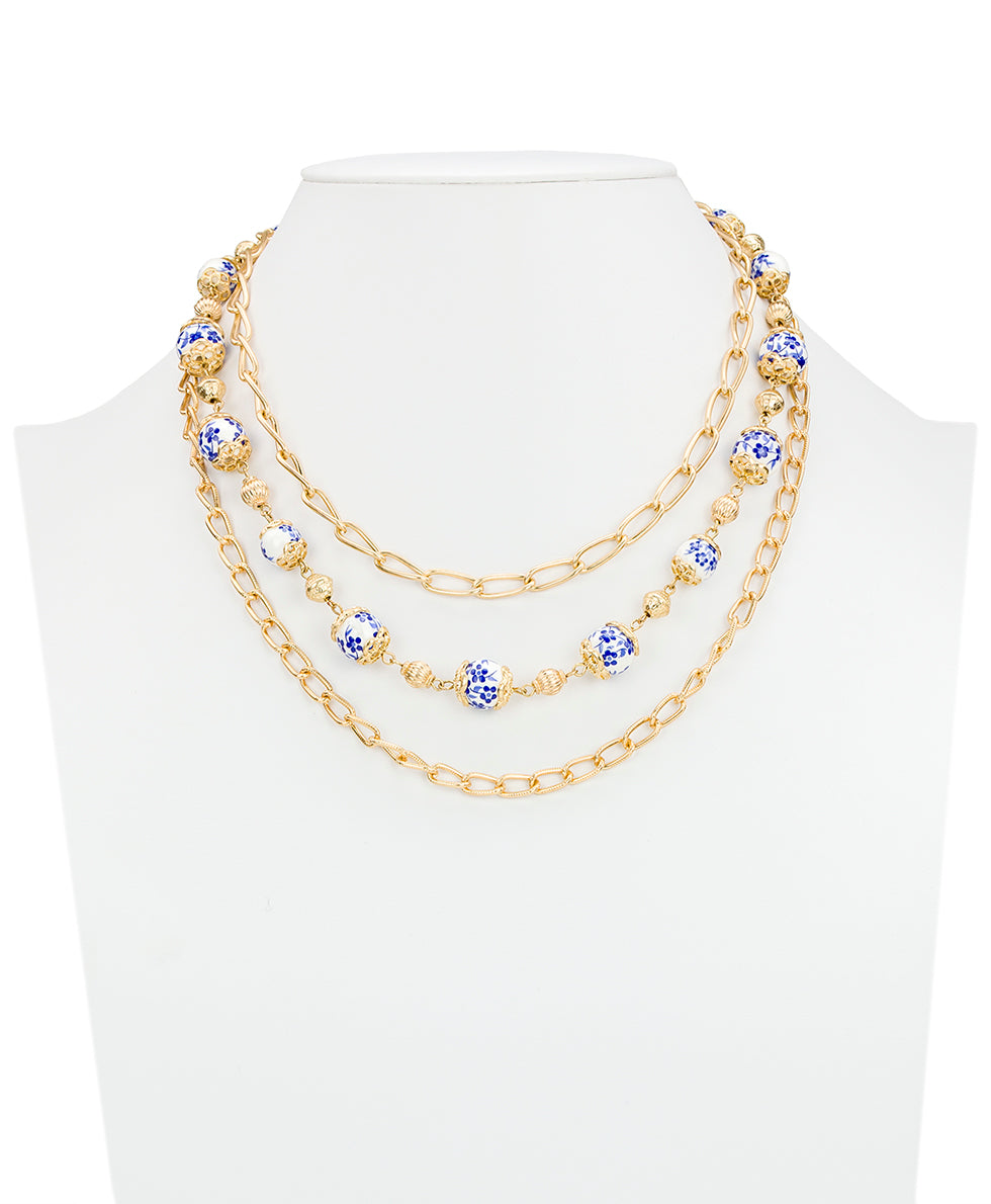 Patricia Nash Modular Necklace - Blue Ceramic Collection