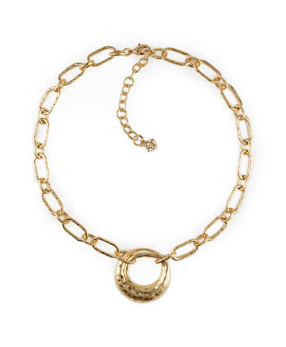 Patricia Nash Double Circle Necklace - Hammered