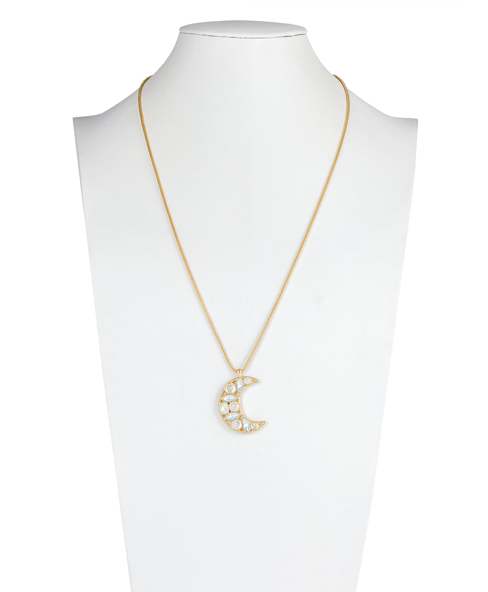 Patricia Nash Moon Stone Pendant Necklace - Celestial