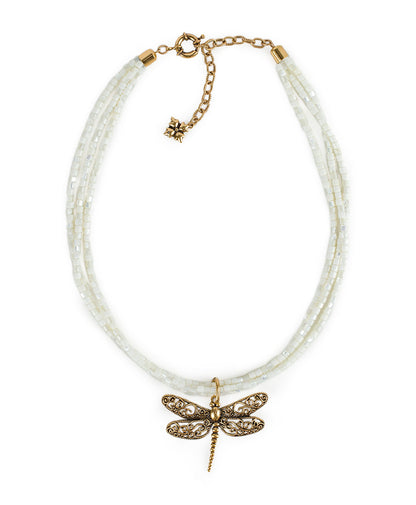 Patricia Nash Dragonfly Pendant - Filigree & Flowers