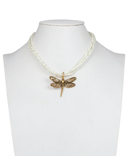 Patricia Nash Dragonfly Pendant - Filigree & Flowers