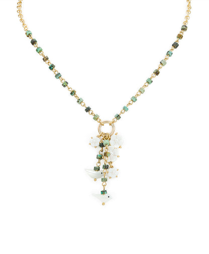 Patricia Nash Long Charm Dangle Necklace- Mother of Pearl Bird Collection
