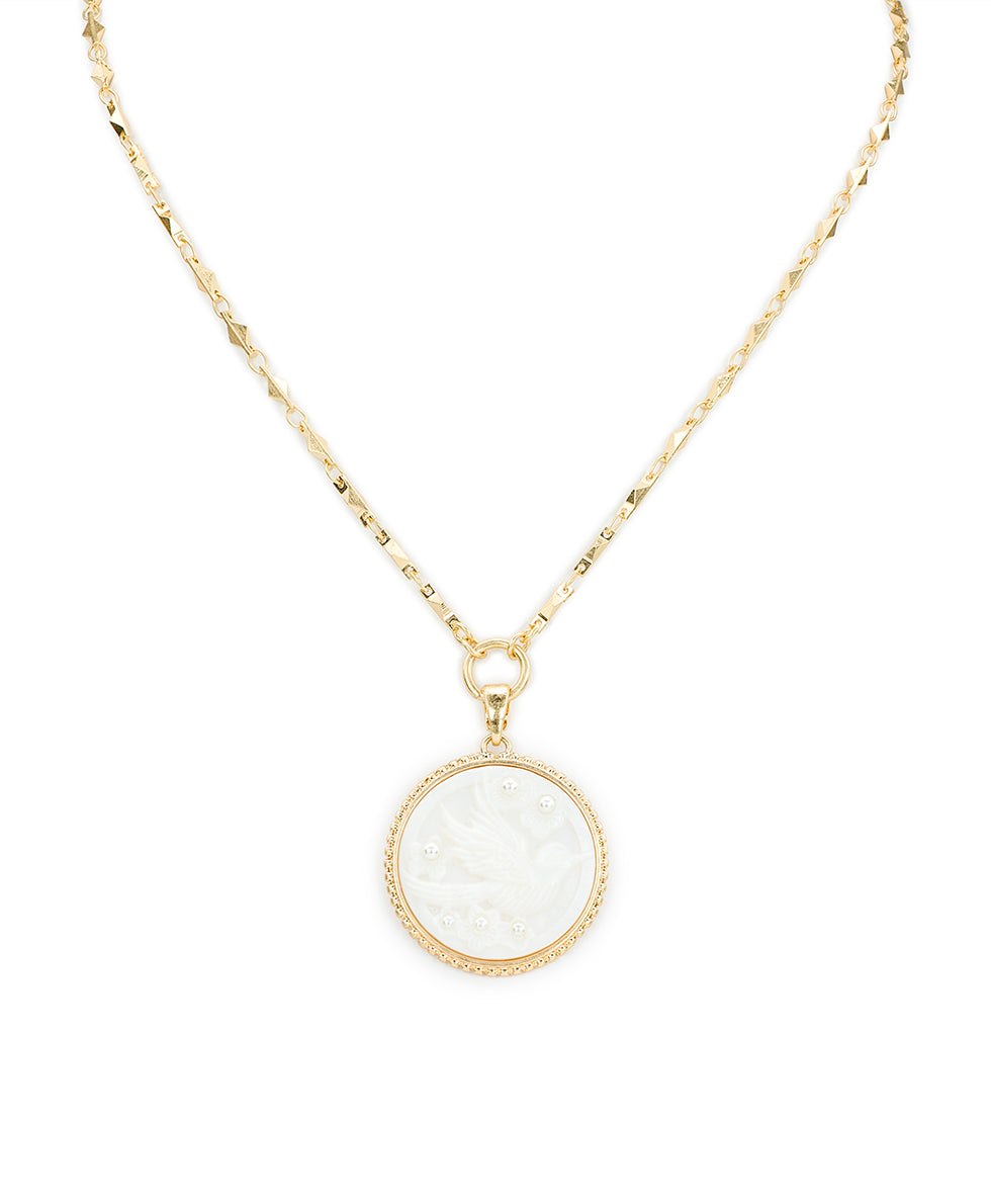 Patricia Nash Carved Bird Pendant - Mother of Pearl Bird Collection