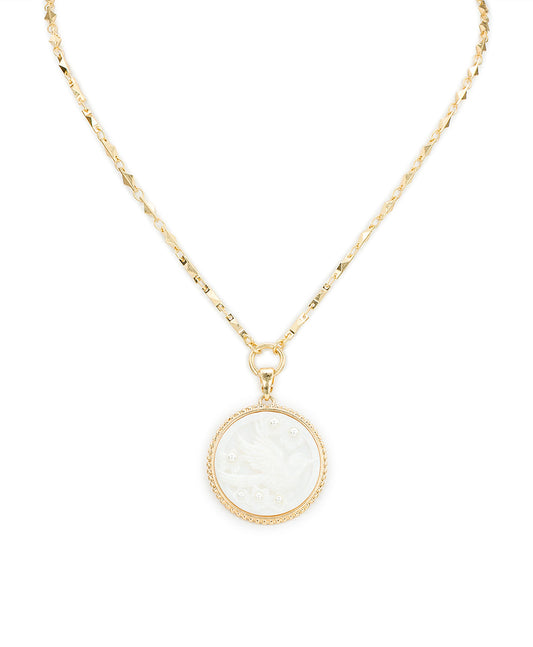 Patricia Nash Carved Bird Pendant - Mother of Pearl Bird Collection