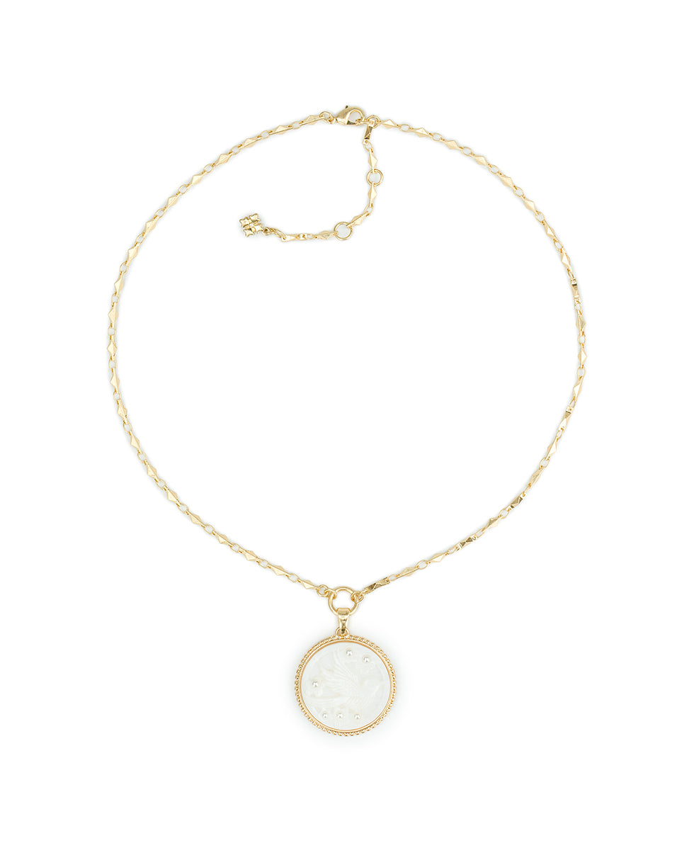 Patricia Nash Carved Bird Pendant - Mother of Pearl Bird Collection