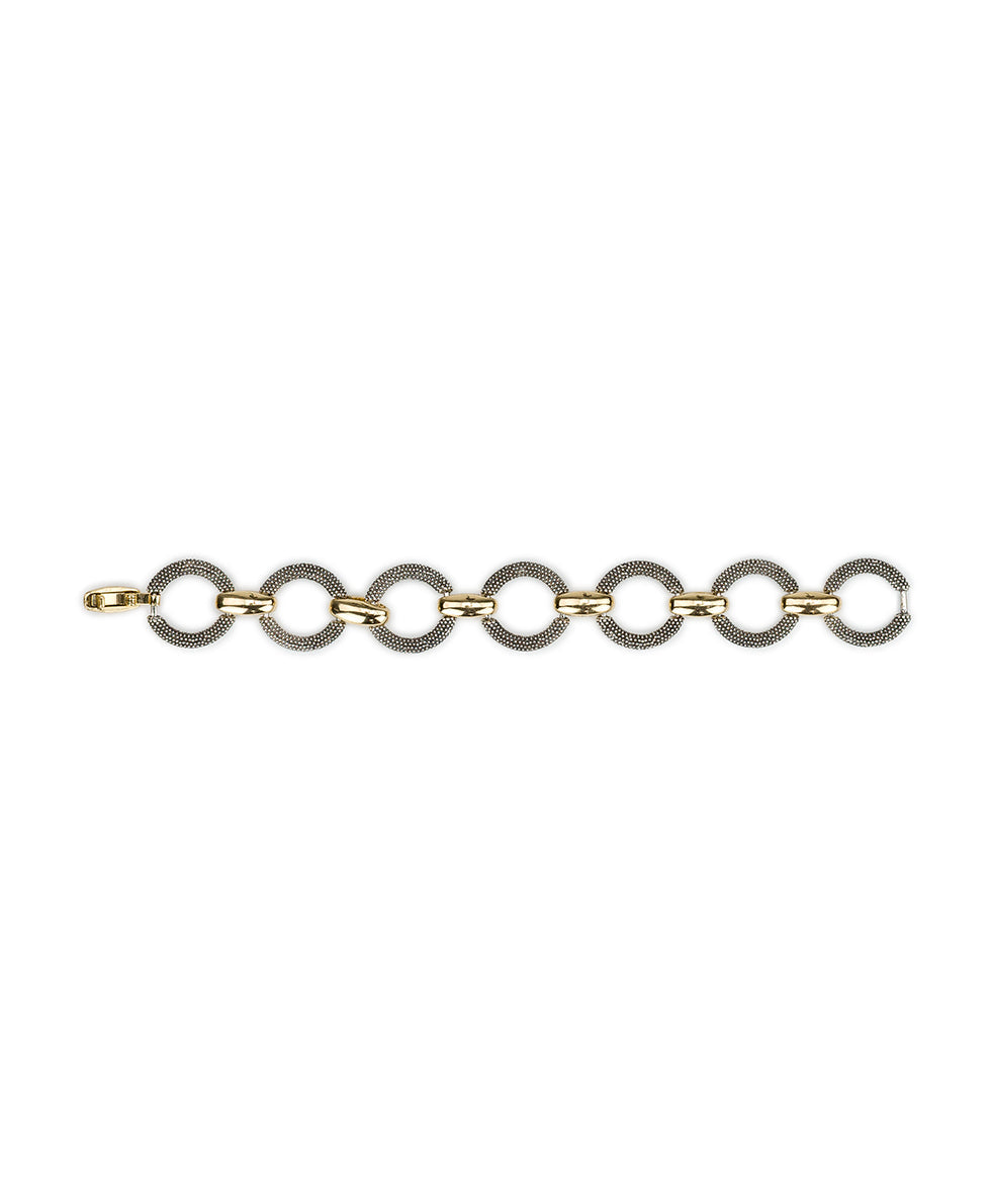 Patricia Nash Link Bracelet | Caviar Collection | Silver Ox / Antique Gold