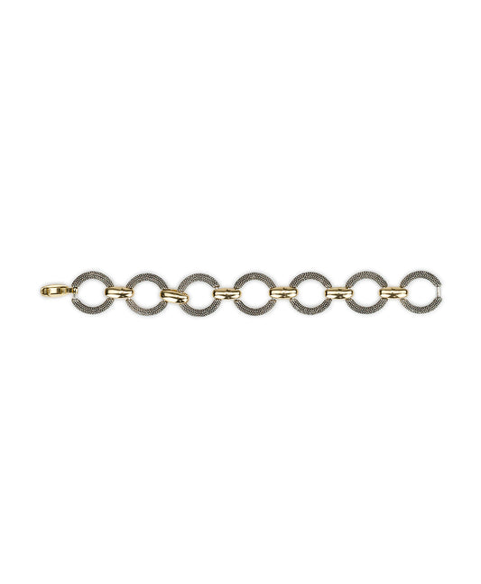 Patricia Nash Link Bracelet | Caviar Collection | Silver Ox / Antique Gold