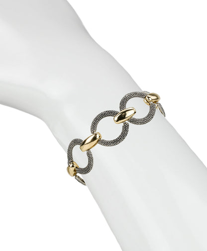 Patricia Nash Link Bracelet | Caviar Collection | Silver Ox / Antique Gold