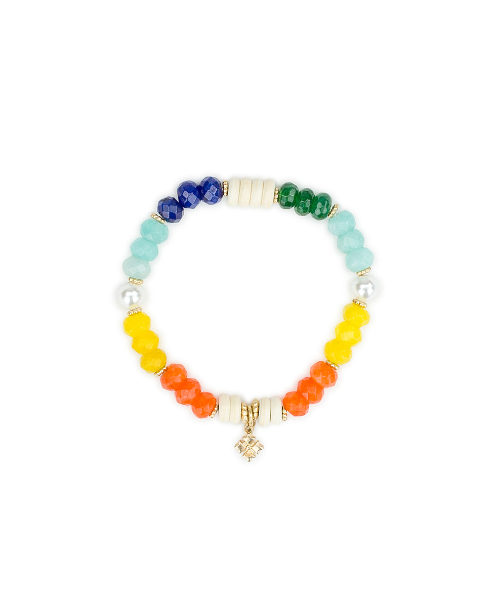 Patricia Nash Beaded Charm Stretch Bracelet Set - Enamel Hummingbird Collection