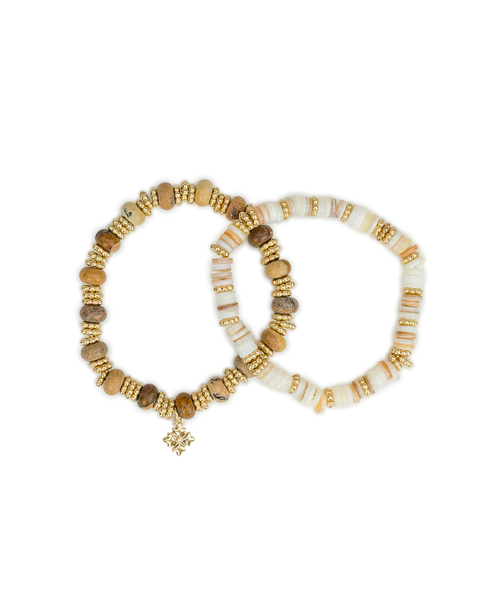Patricia Nash Stretch Bracelet Set - Wood Butterfly Collection