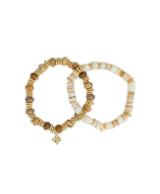 Patricia Nash Stretch Bracelet Set - Wood Butterfly Collection