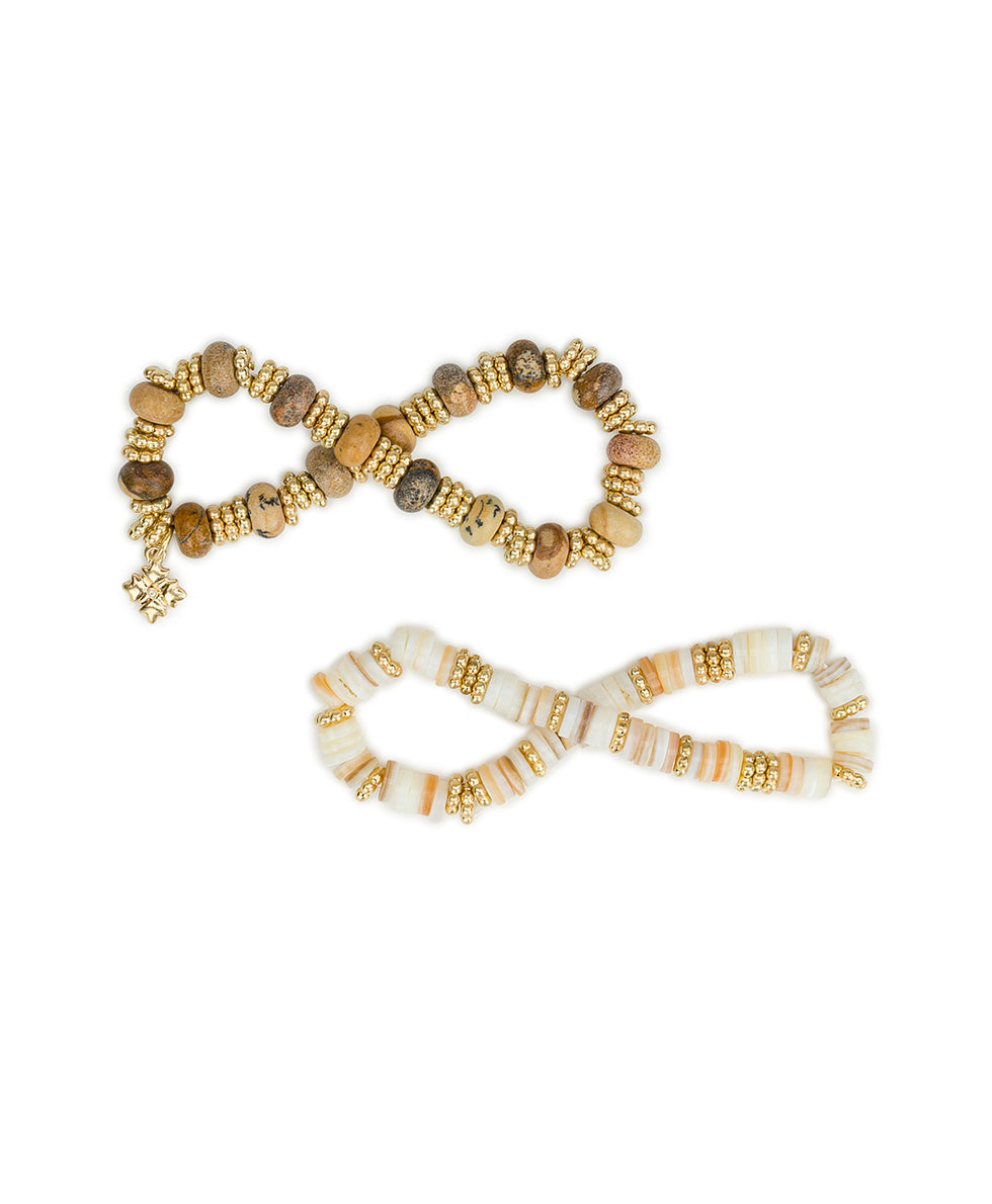 Patricia Nash Stretch Bracelet Set - Wood Butterfly Collection