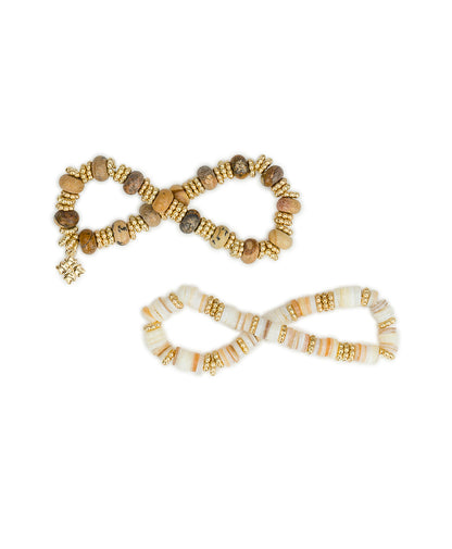 Patricia Nash Stretch Bracelet Set - Wood Butterfly Collection