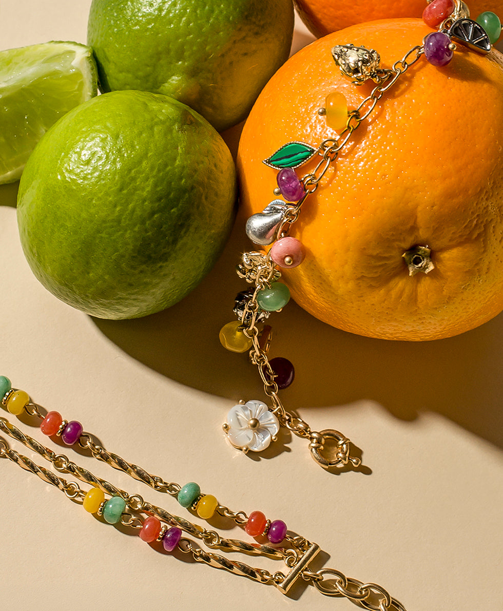 Patricia Nash Mini Charm Bracelet - Fruit Collection