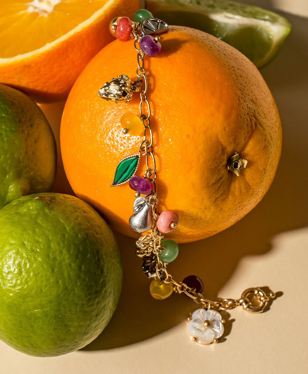 Patricia Nash Mini Charm Bracelet - Fruit Collection