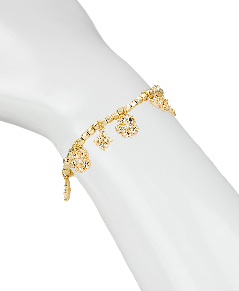 Patricia Nash Beaded Charm Stretch Bracelet - French Garden Collection