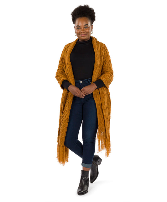 Patricia Nash Oversize Cable Knit Scarf - Fringed