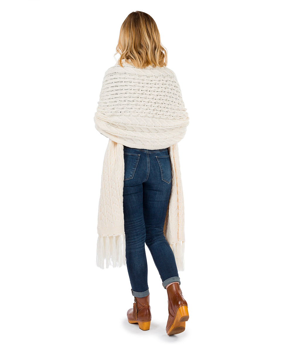 Patricia Nash Oversize Cable Knit Scarf - Fringed