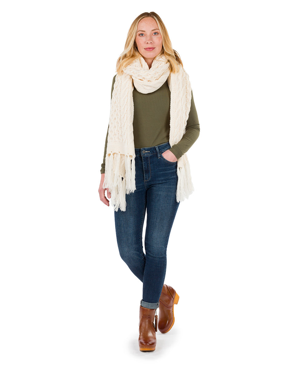 Patricia Nash Oversize Cable Knit Scarf - Fringed