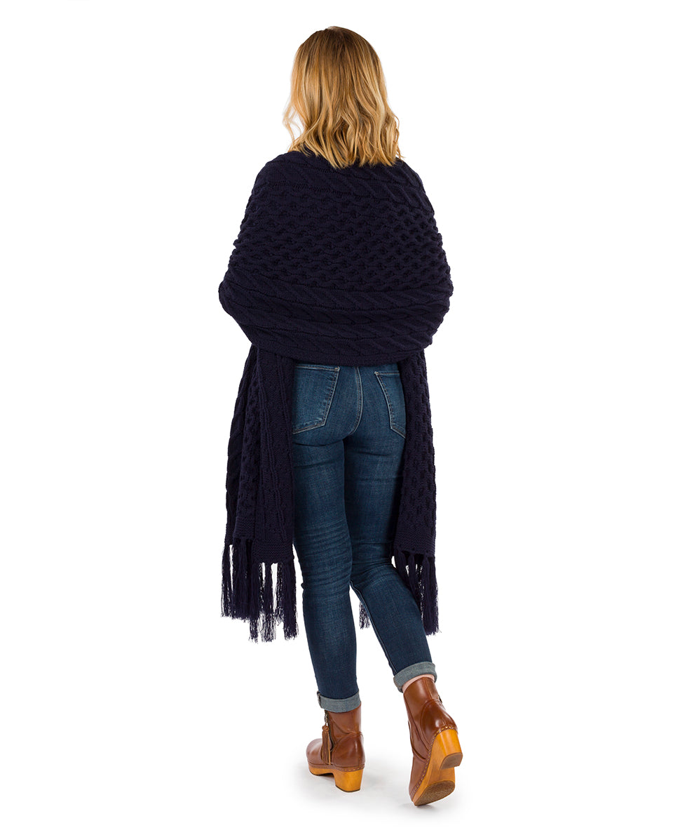 Patricia Nash Oversize Cable Knit Scarf - Fringed