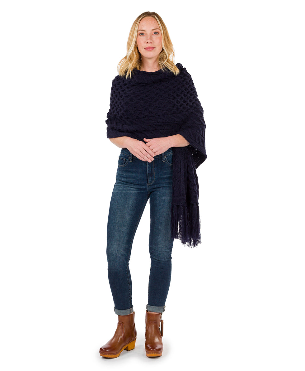 Patricia Nash Oversize Cable Knit Scarf - Fringed