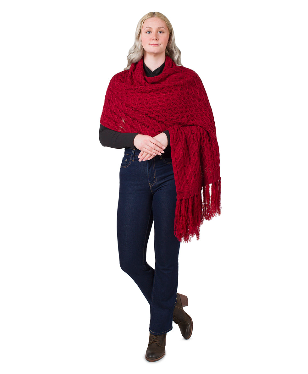 Patricia Nash Oversize Cable Knit Scarf - Fringed