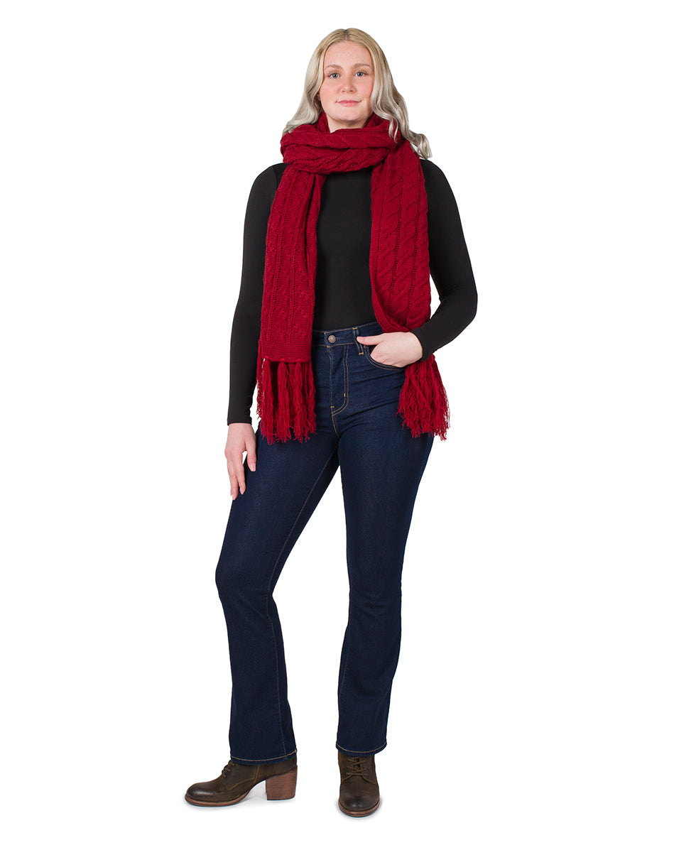 Patricia Nash Oversize Cable Knit Scarf - Fringed