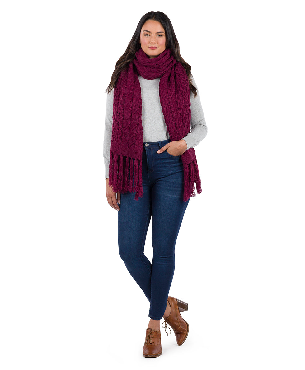 Patricia Nash Oversize Cable Knit Scarf - Fringed