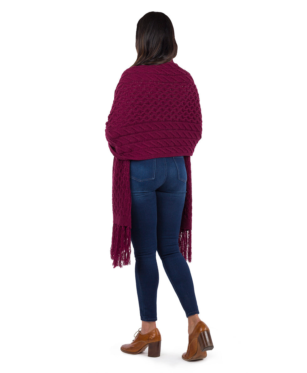 Patricia Nash Oversize Cable Knit Scarf - Fringed