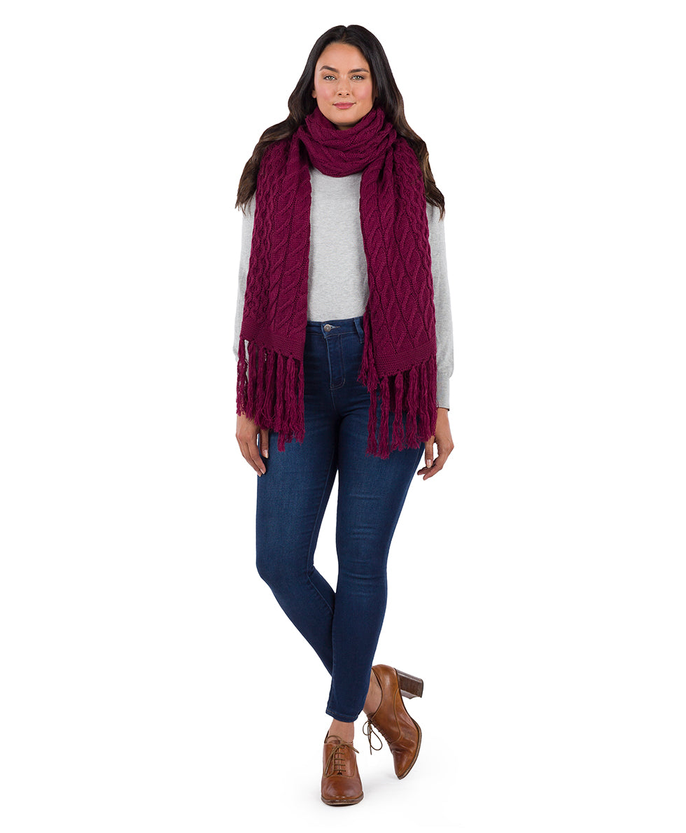 Patricia Nash Oversize Cable Knit Scarf - Fringed