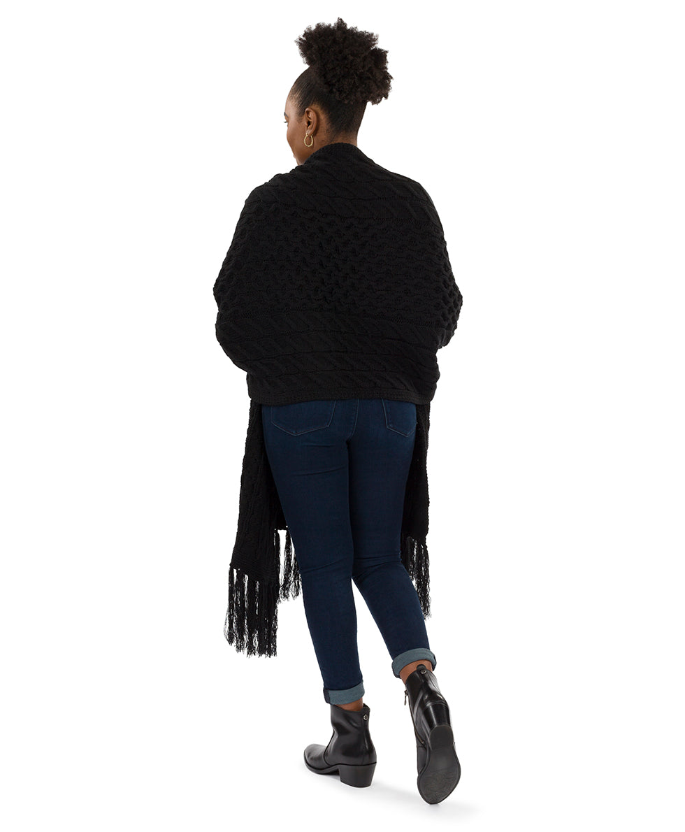 Patricia Nash Oversize Cable Knit Scarf - Fringed
