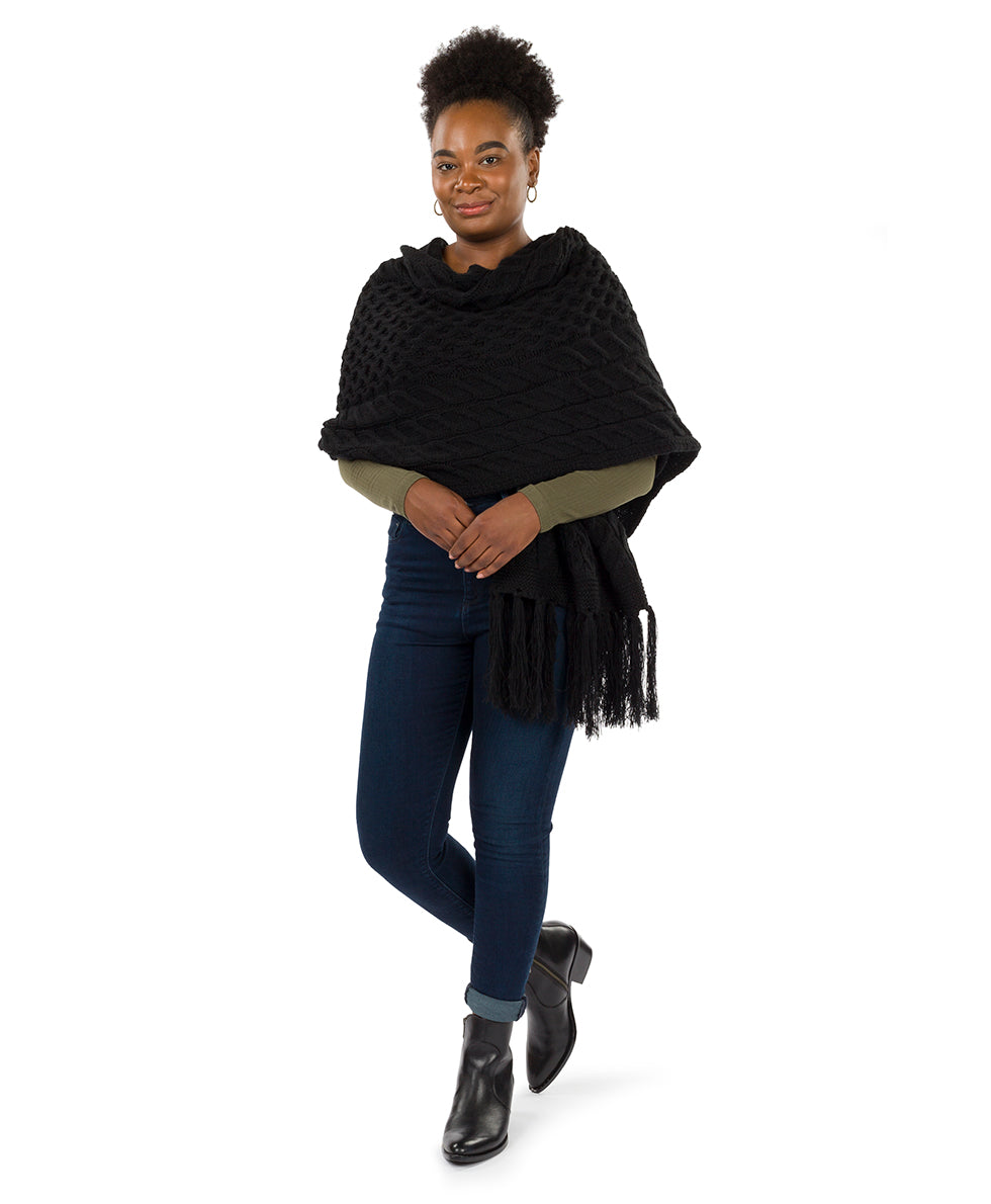 Patricia Nash Oversize Cable Knit Scarf - Fringed