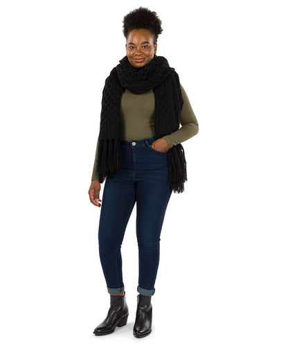 Patricia Nash Oversize Cable Knit Scarf - Fringed
