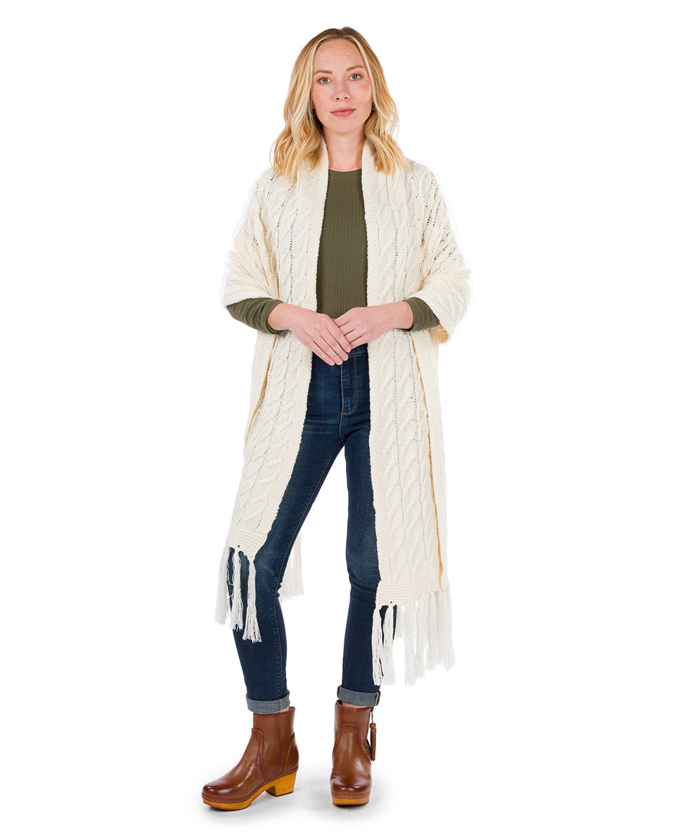 Patricia Nash Oversize Cable Knit Scarf - Fringed