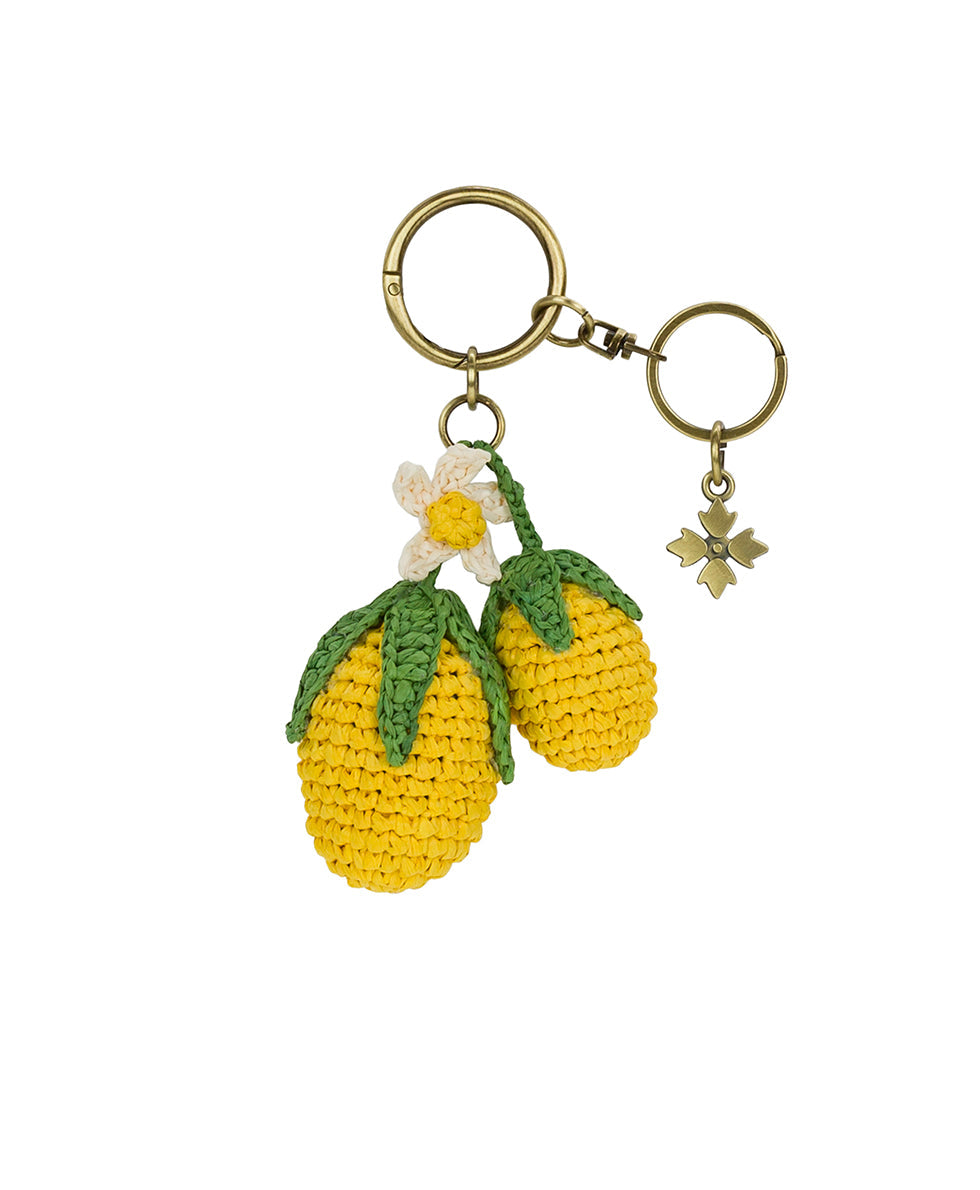 Patricia Nash Raffia Lemon Bag Charm