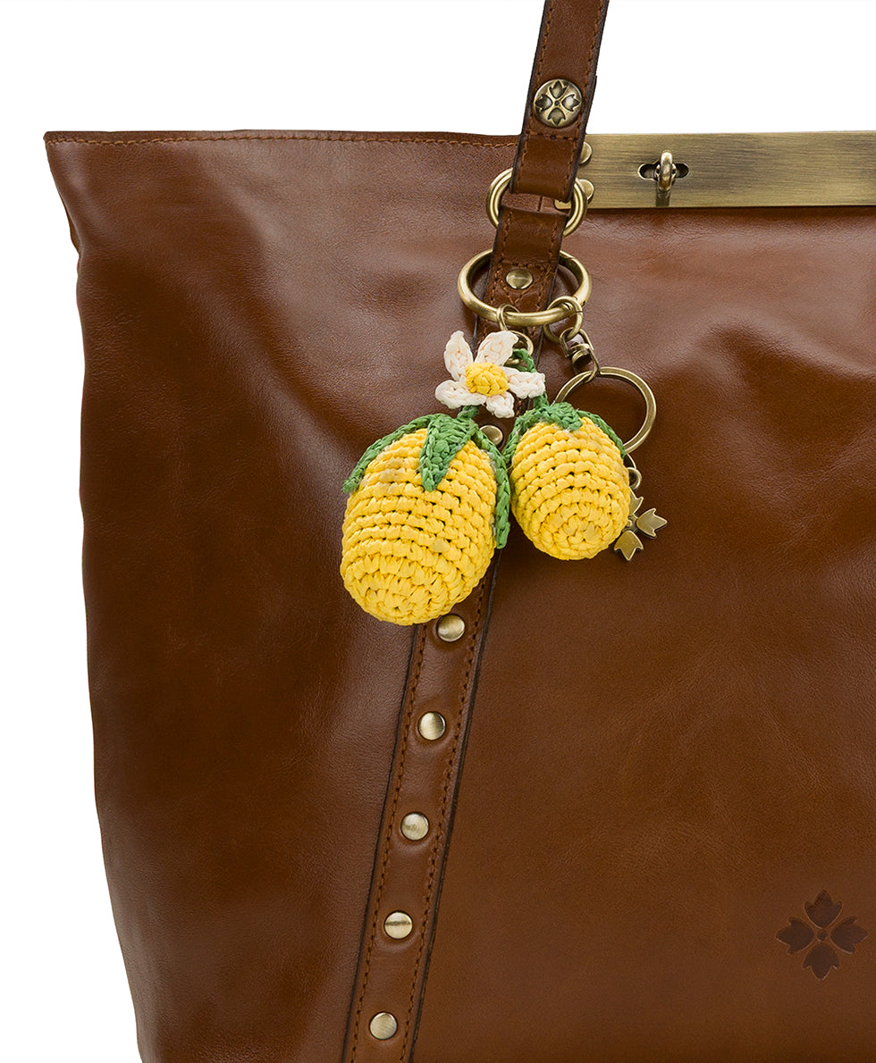 Patricia Nash Raffia Lemon Bag Charm