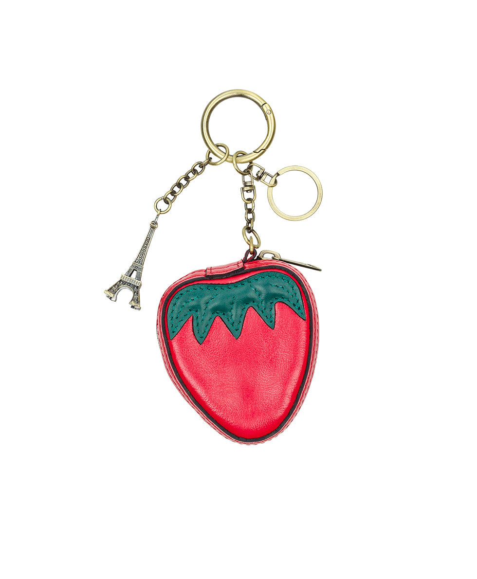 Patricia Nash Strawberry Zip Around Pouch - Vintage Distressed Leather