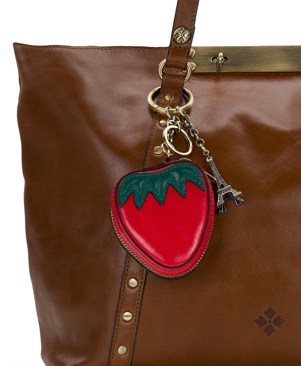 Patricia Nash Strawberry Zip Around Pouch - Vintage Distressed Leather