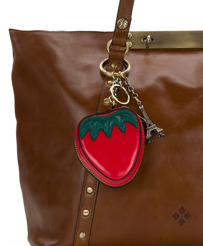 Patricia Nash Strawberry Zip Around Pouch - Vintage Distressed Leather