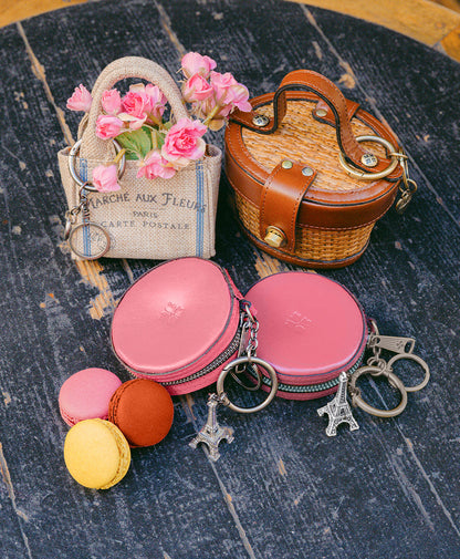 Patricia Nash Macaroon Zip Around Bag Charm - Vintage Distressed Leather
