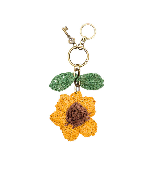 Patricia Nash Raffia Sunflower Bag Charm
