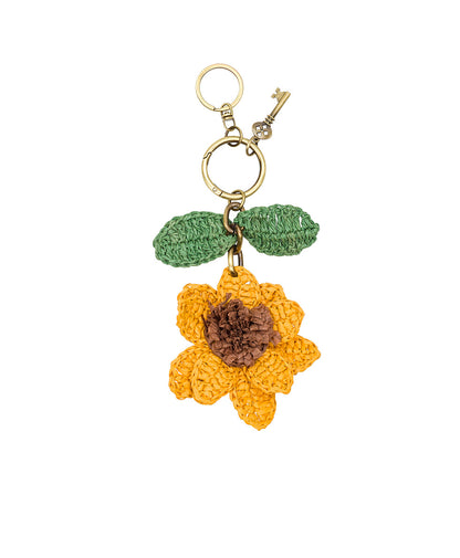 Patricia Nash Raffia Sunflower Bag Charm