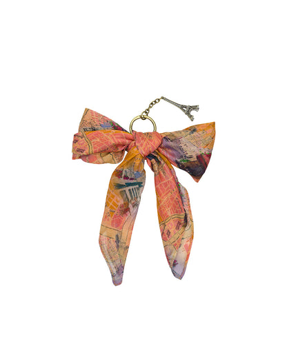 Patricia Nash Bow Scarf and Eiffel Tower Bag Charm - Paris Map Print