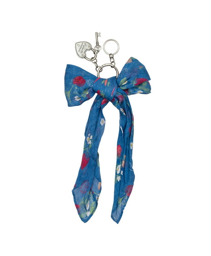 Patricia Nash Bow Scarf and Heart Lock Bag Charm - Parisian Strawberry Print