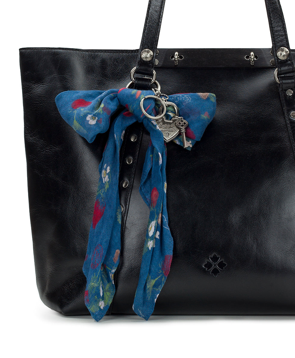 Patricia Nash Bow Scarf and Heart Lock Bag Charm - Parisian Strawberry Print
