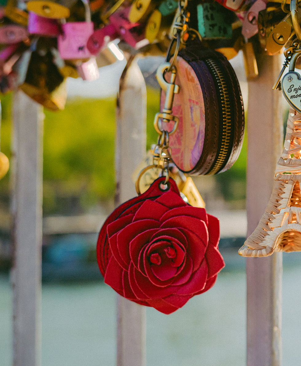 Patricia Nash Parisian Rose Mirror Bag Charm - Vintage Distressed